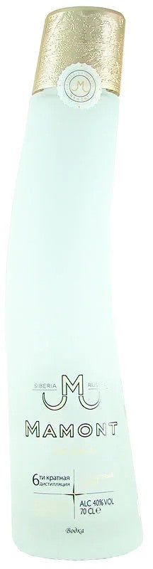 MamontVodka070l400%volWodkaRussland6fach6fachdestilliertSibirienFlascheFormeinesMammut-StoßzahnesWodka